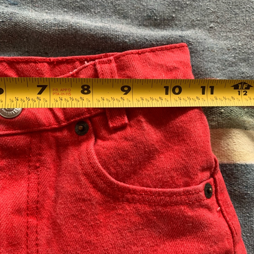 1980s Levi Strauss Red Button Snap Jeans Vintage Size 5 - Picture 6 of 11